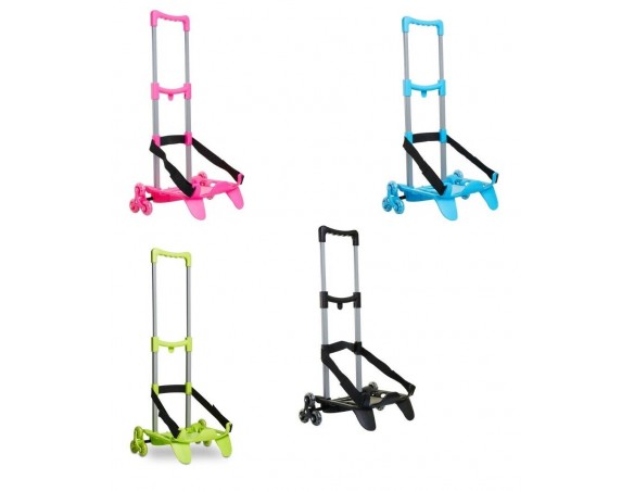CARRELLINO TROLLEY TURCHESE NERO ROSA FLUO TRE RUOTE PORTA ZAINO BE BOX SEVEN 3WD ROSA SJ GANG SEVEN