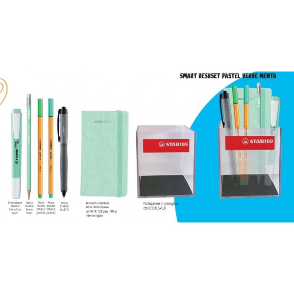 Smart deskset Tinta Unita con stabilo
