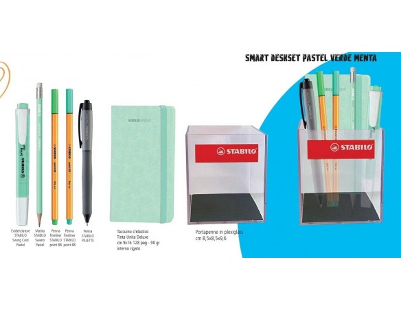 Smart deskset Tinta Unita con stabilo