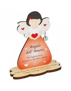 Porta Foto/Memo Angelo Dell'amore In Legno Naturale Con...