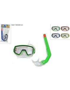 MASCHERA SET MEDIUM IN VETRO PLASTIFICATO CON TUBO IN...