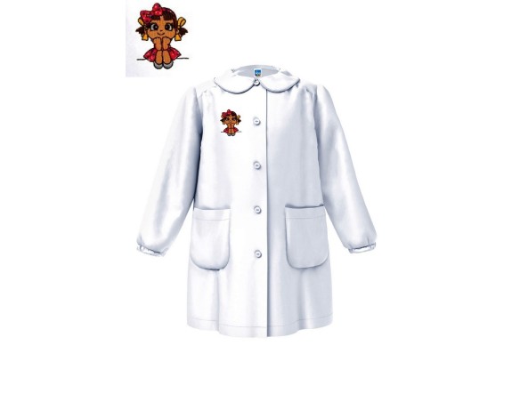 GREMBIULE SIGGI ® ASILO FEMMINUCCIA BAMBINA BIANCO 3878