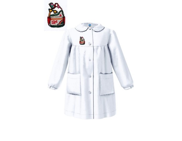 GREMBIULE SIGGI ® SCUOLA FEMMINUCCIA BAMBINA BIANCO 3913