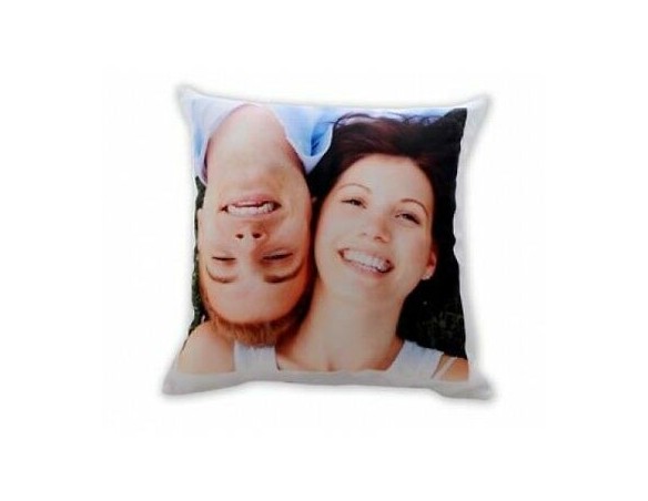 CUSCINO QUADRATO PERSONALIZZABILE 40x40 cm DUE FOTO FRONTE RETRO