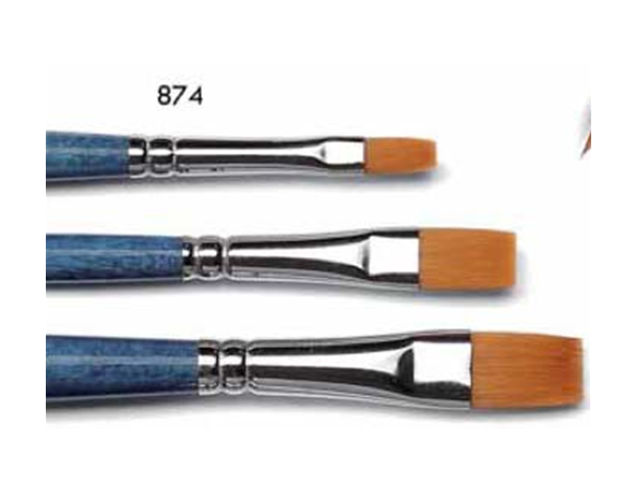 PENNELLO PIATTO S. 874 FILATO SINTETICO AMBRA MAN. CORTO N. 2