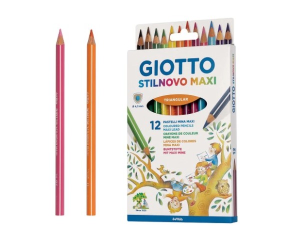 Pastelli giotto stilnovo maxi la confezione contiene 12 pezzi