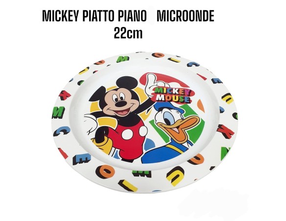 PIATTO PIANO TOPOLINO MICKEY 22 CM - MICROONDE