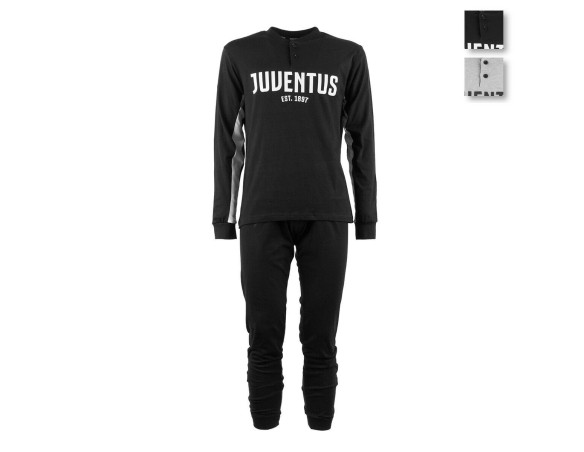 Pigiama uomo F.C. Juventus Juve ufficiale in Cotone JU14108 Nero V869