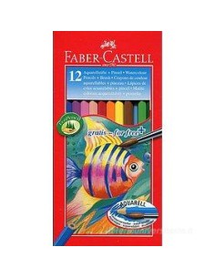 Astuccio 12 matite colorate acquerellabili con pennello...