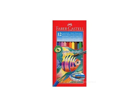 Astuccio 12 matite colorate acquerellabili con pennello Faber-Castell