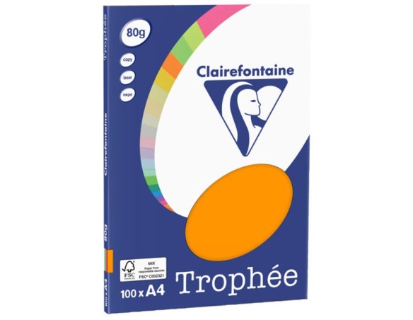 RISMA CARTA PER FOTOCOPIE 80GR 100FF MIX COLORI TENUI PASTELLO TROPHEE CLAIREFONTAINE QUO VADIS (Cod. 4100 )