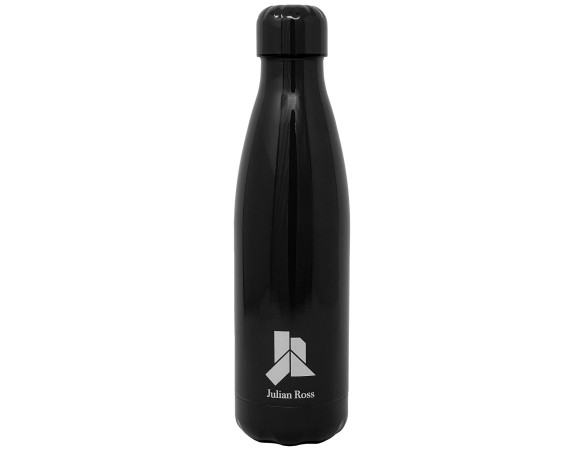 Borraccia Julian Ross - Borraccia Termica, 500 Millilitri, Acciaio Inox, Senza BPA, 12H Caldo/24H Freddo, Nero