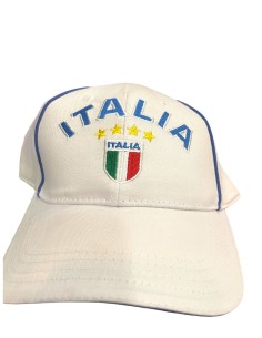 CAPPELLO ITALIA CON VISIERA BIANCO NON UFFICIALE
