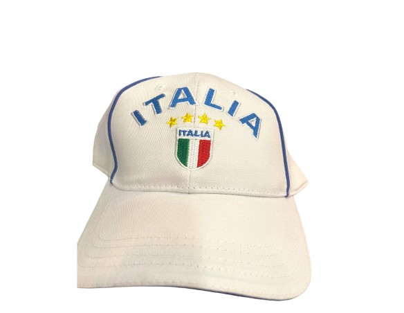 CAPPELLO ITALIA CON VISIERA BIANCO NON UFFICIALE