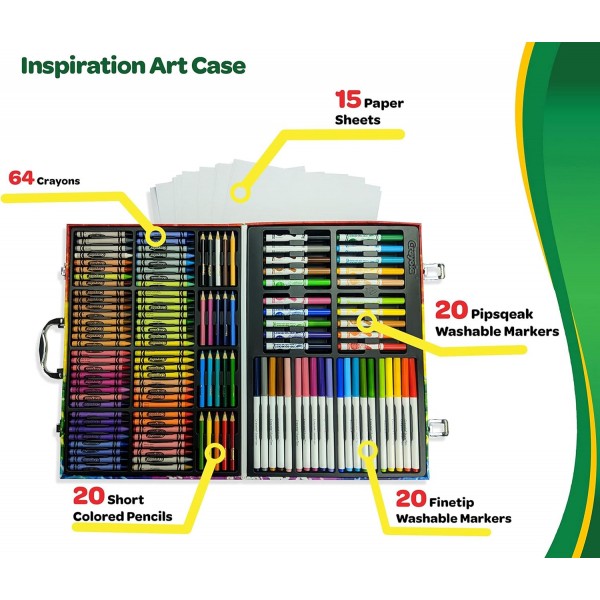 Crayola Valigetta Colori Arcobaleno - Kit Creativo con 140 Pezzi Assortiti,  Età Consigliata: 5-10 Anni