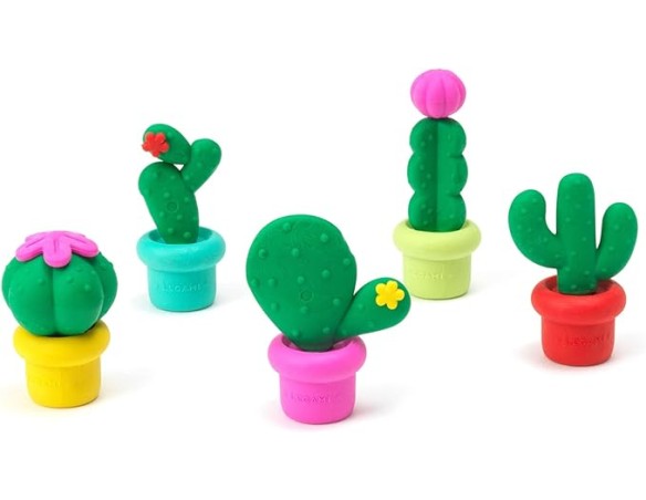 Legami - Set 5 Gomme profumate, Aroma Fragola, 3x5 cm, Gomme a forma di Piante grasse, Resistenti, cactus