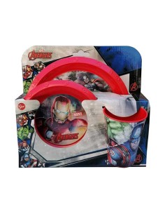 SET PAPPA ASILO BAMBINO PICNIC AVENGERS TRE PEZZI