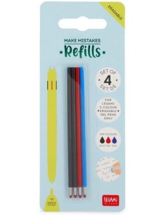 Legami-Set di 4 Refill per Penna Gel Cancellabile 3...