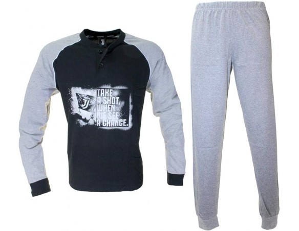 Pigiama uomo F.C. Juventus in cotone ufficiale JU14090 - Grigio V874