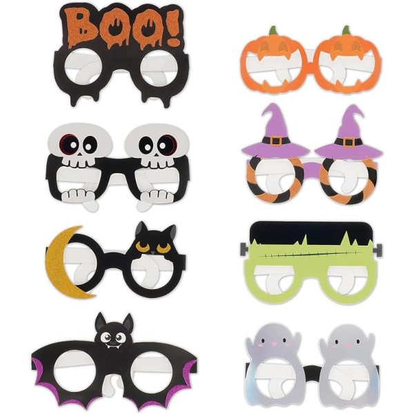 Legami - Set di 8 Occhiali Halloween in Carta,...