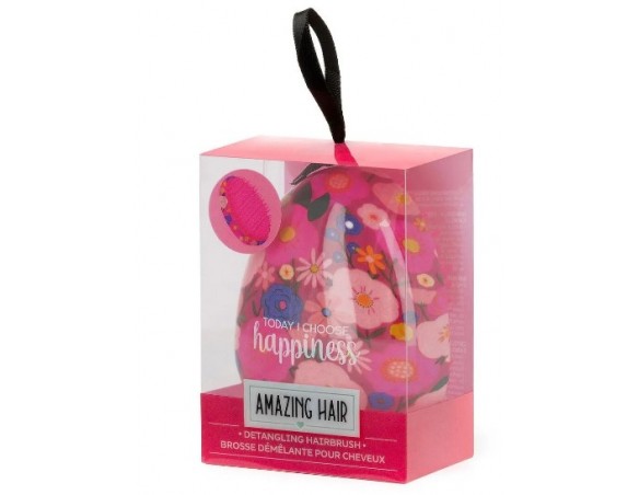 Legami - Spazzola Districante Per Capelli, 6,8x,5 Cm, Amazing Hair, Tema Flowers, Scioglie Ogni Nodo Senza Tirare Strappare O D