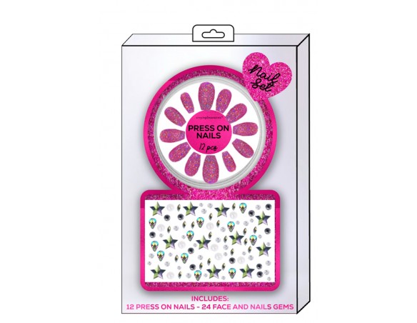 Gemme per viso e unghie nail set heart tri coastal bianco