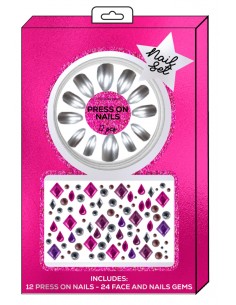 Gemme per viso e unghie nail set heart tri coastal viola