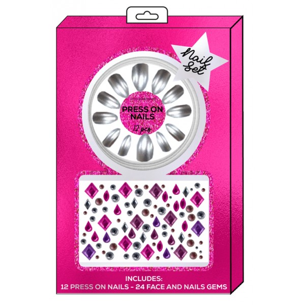 Gemme per viso e unghie nail set heart tri...