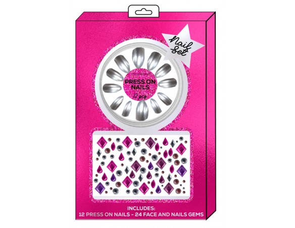 Gemme per viso e unghie nail set heart tri coastal viola