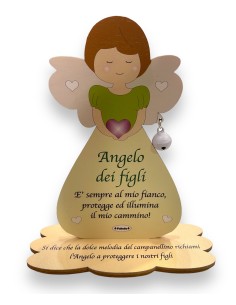 Porta Foto/Memo Angelo Dei figli In Legno Naturale Con...