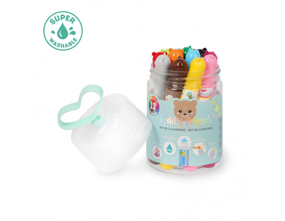 Legami - Set di 12 pennarelli - Teddy Friends