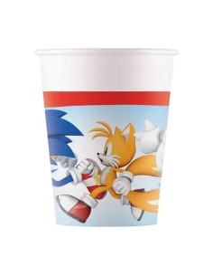 Bicchiere bicchieri carta Sonic "The Hedgehog" 8pz...