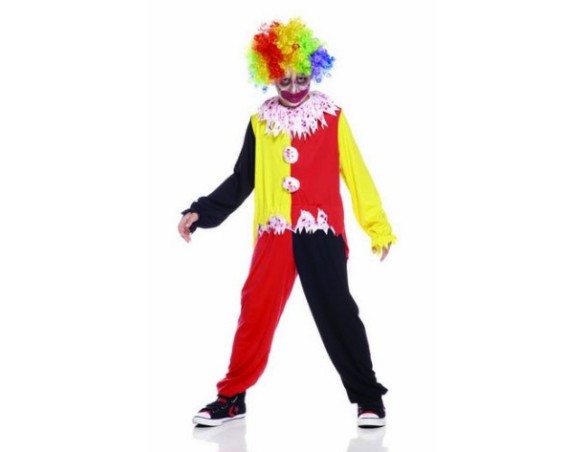 Costume Clown Horror Halloween Pagliaccio Cattivo bambino bimbo dalla 5 alla 11 anni