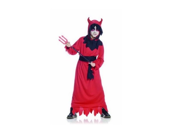 Costume Demonio Horror Halloween Diavolo Cattivo bambino bimbo dalla 5 alla 11 anni
