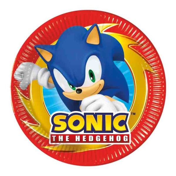 Piatto piatti carta 20cm Sonic "The Hedgehog" 8pz