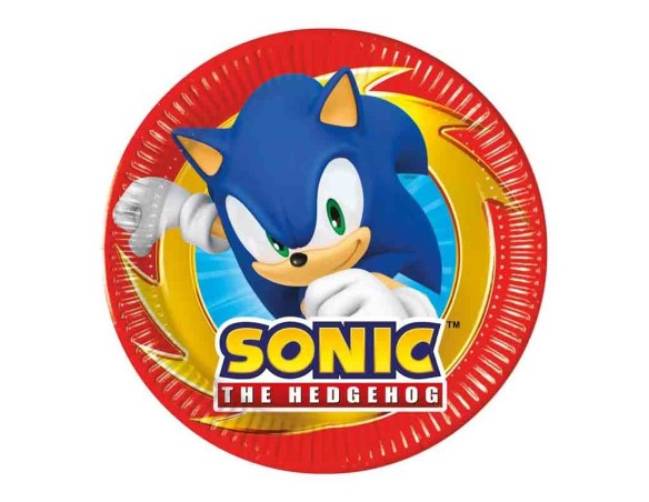 Piatto piatti carta 20cm Sonic "The Hedgehog" 8pz