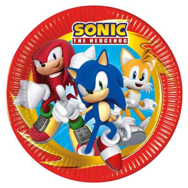Piatto piatti carta 23cm Sonic "The Hedgehog" 8pz