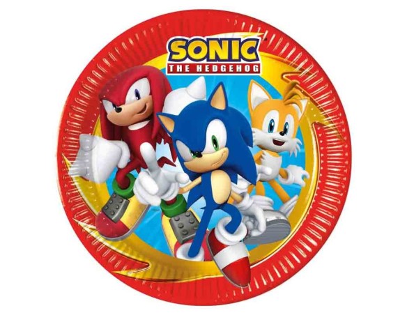 Piatto piatti carta 23cm Sonic "The Hedgehog" 8pz