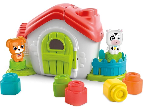 Clementoni- Soft Clemmy-Touch, Imagine & Play Sensory Farm-Playset Fattoria Sensoriale con Mattoncini Morbidi per Bambini 10-36