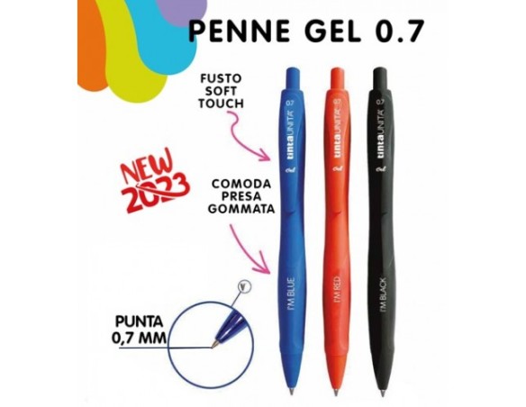 PENNA SFERA GEL IM TINTA UNITA MM. 0,7 (COLORE ROSSO BLU VERDE O NERO )