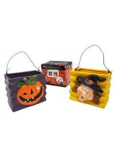 Contenitore rettangolare con manico e faccia halloween...