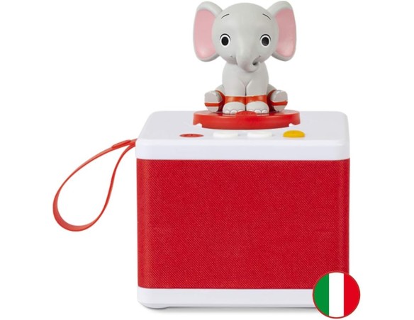 FABA - Raccontastorie Bianco - Cantastorie per Bambini, Cassa Audio con Personaggio Sonoro Ele l'Elefante, Gioco Educativo, Con