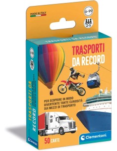 Clementoni- Trasporti da Record-Carte 6 Anni, Gioco da...