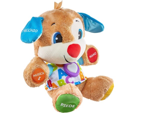 Fisher-Price il Cagnolino Smart Stages Ridi & Impara, Morbido Peluche Educativo per Imparare le Prime Paroline, con 75+ Canzoni