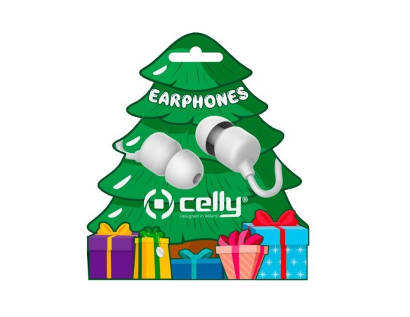 Celly XMASEARTREEWH cuffia e auricolare Cablato In-ear Musica Chiamate Bianco