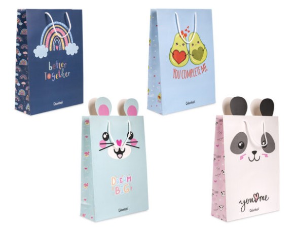 Busta regalo avocado gatto arcobaleno panda  shopper ColourBook SMALL