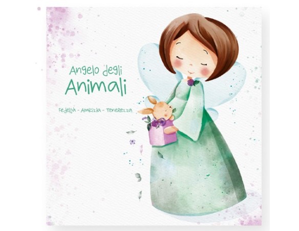 QUADRETTO TELA ANGELO DEGLI ANIMALI – ANGELI CUSTODIFEDELTÀ, AMICIZIA, TENEREZZA.
