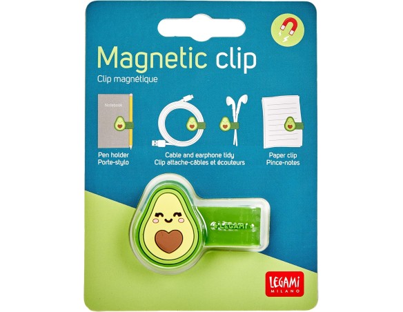 Legami - Clip Magnetica, 4,8x3,3 cm, Set di Clip chiudi Pacco, Ideale per Tenere i Cavi Ordinati, Fissare la Penna al Taccuino,