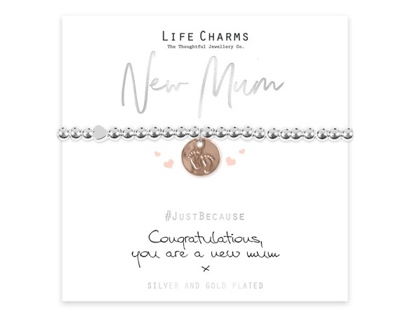 LIFE CHARMS Ciondoli della vita: neo mamma – BRACCIALE IN ARGENTO CON CONFEZIONE REGALO