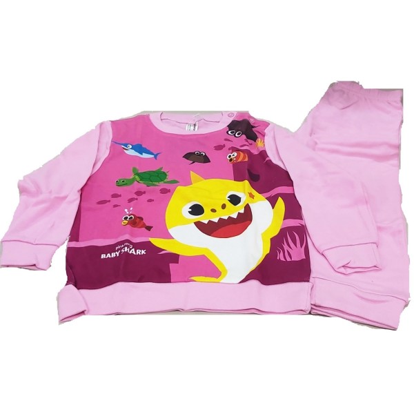 PIGIAMA LUNGO CALDO COTONE BABY SHARK bambina 0015